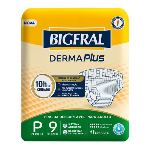 FRALDA GERIATRICA BIGFRAL DERMA PLUS P 9 UN