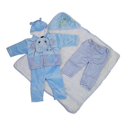 Saída Maternidade Menino 4 Peças Plush Inverno L