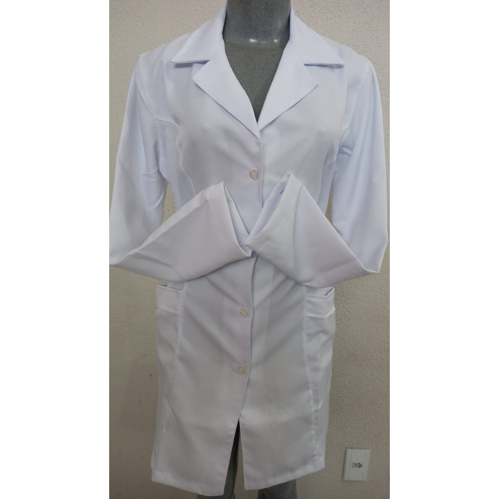 Jaleco Feminino Branco  Tecido Microfibra ref: 934