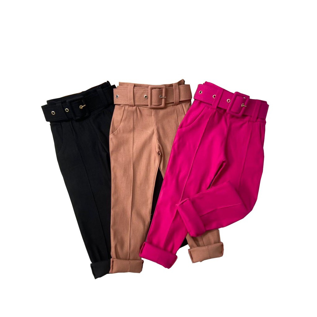 Calça Infantil Alfaiataria De Menina Mini Diva Blogueirinha Novidade