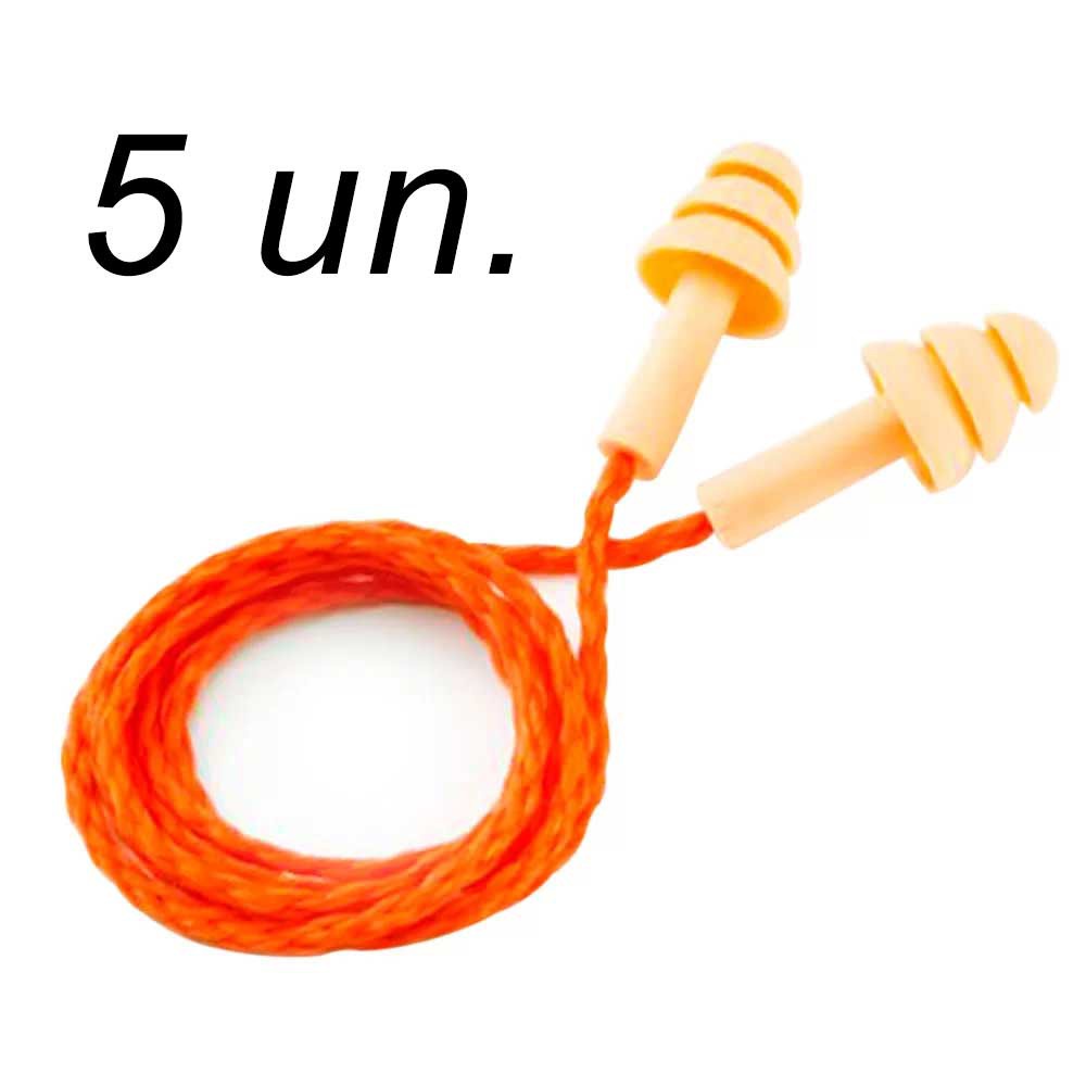 Protetor Auricular Abafador de Ruídos – 5 Unidades Tampão de Ouvido