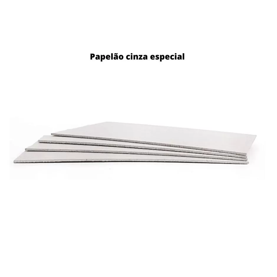 10 Folhas de Papelão Cinza 1.3 P/ cartonagem 20 x 24 cm