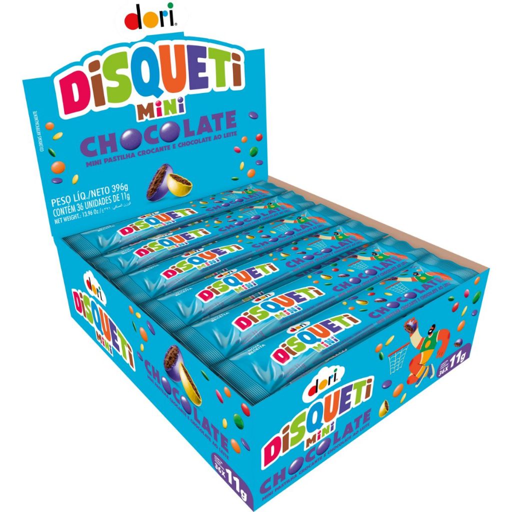 Mini Disqueti Chocolate Ao Leite 11g C/ 36 Unidades Dori