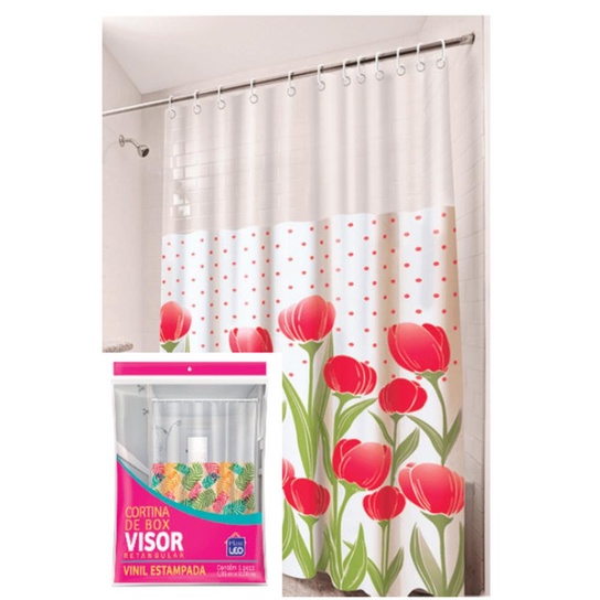 Cortina P/ Box Vinil Estamp Visor Liso-1,35×2