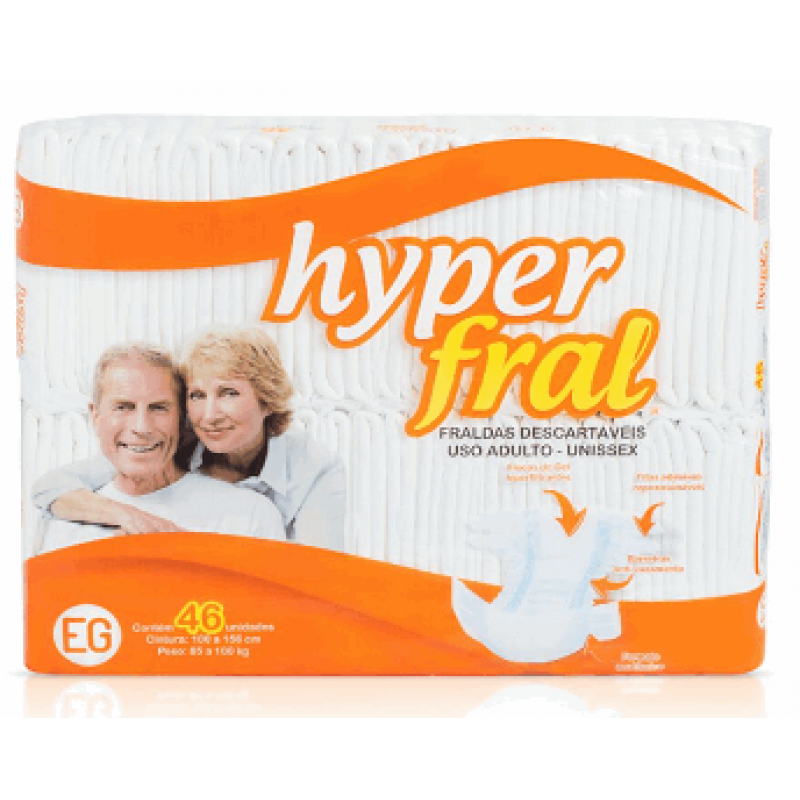 KIT 2 FRALDA GERIÁTRICA HYPERFRAL EG/46 = 92 un