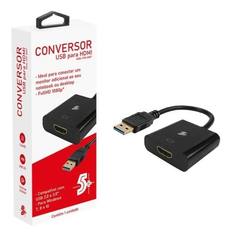 Conversor Usb Para Hdmi 24bit 2048 Usb 3.0 Mirror 