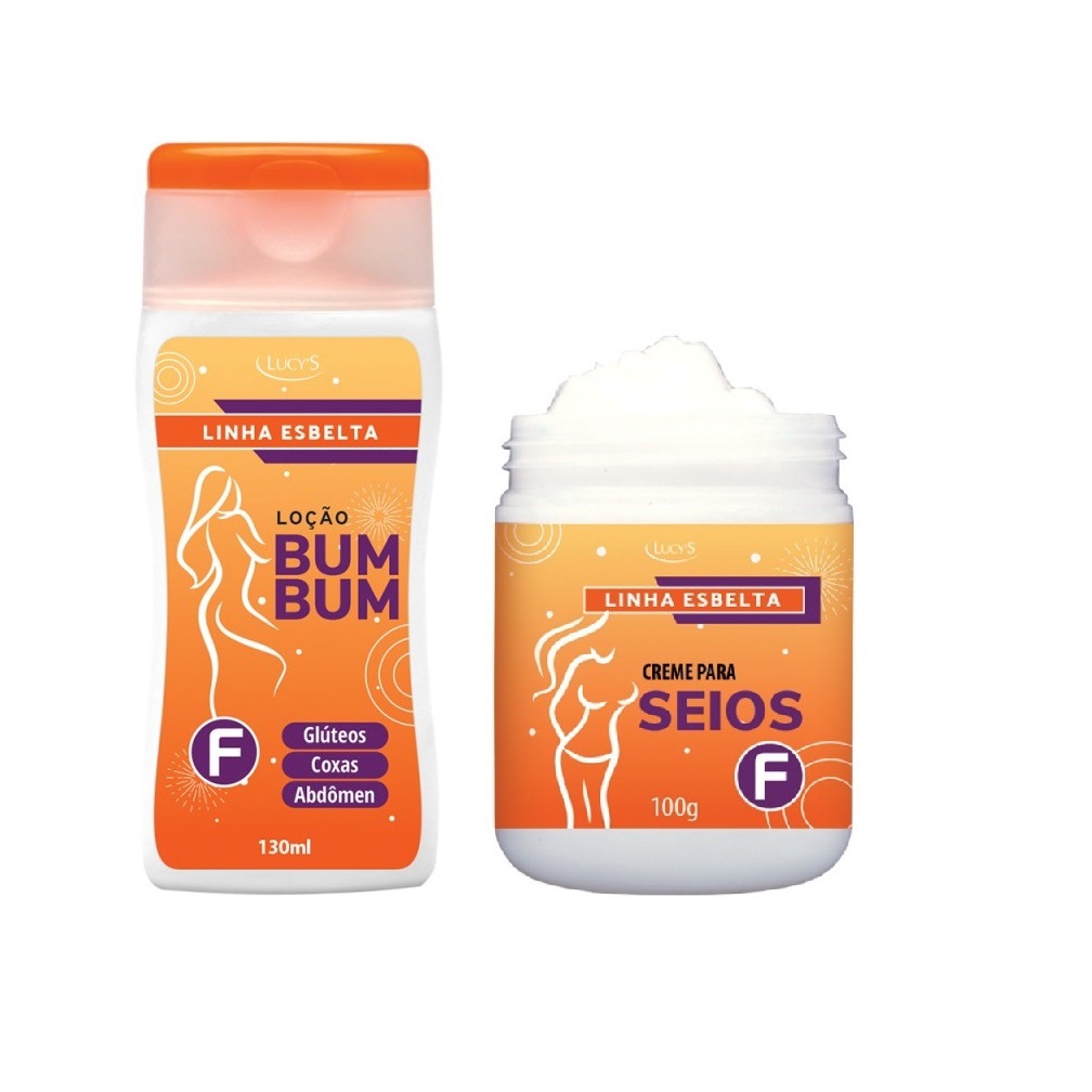 Kit Lucys Creme F Bumbum 130ml + F Seios 100g Cresce E Firma