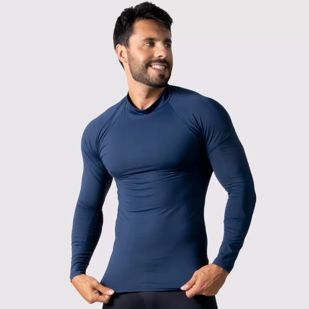 Camisa Térmica Masculina Proteção UV50 Malha Alta Qualidade Verão Secagem Rápida
