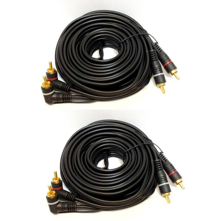 Kit 2 Cabos RCA 5 Metros Banhado para Módulo Ampl