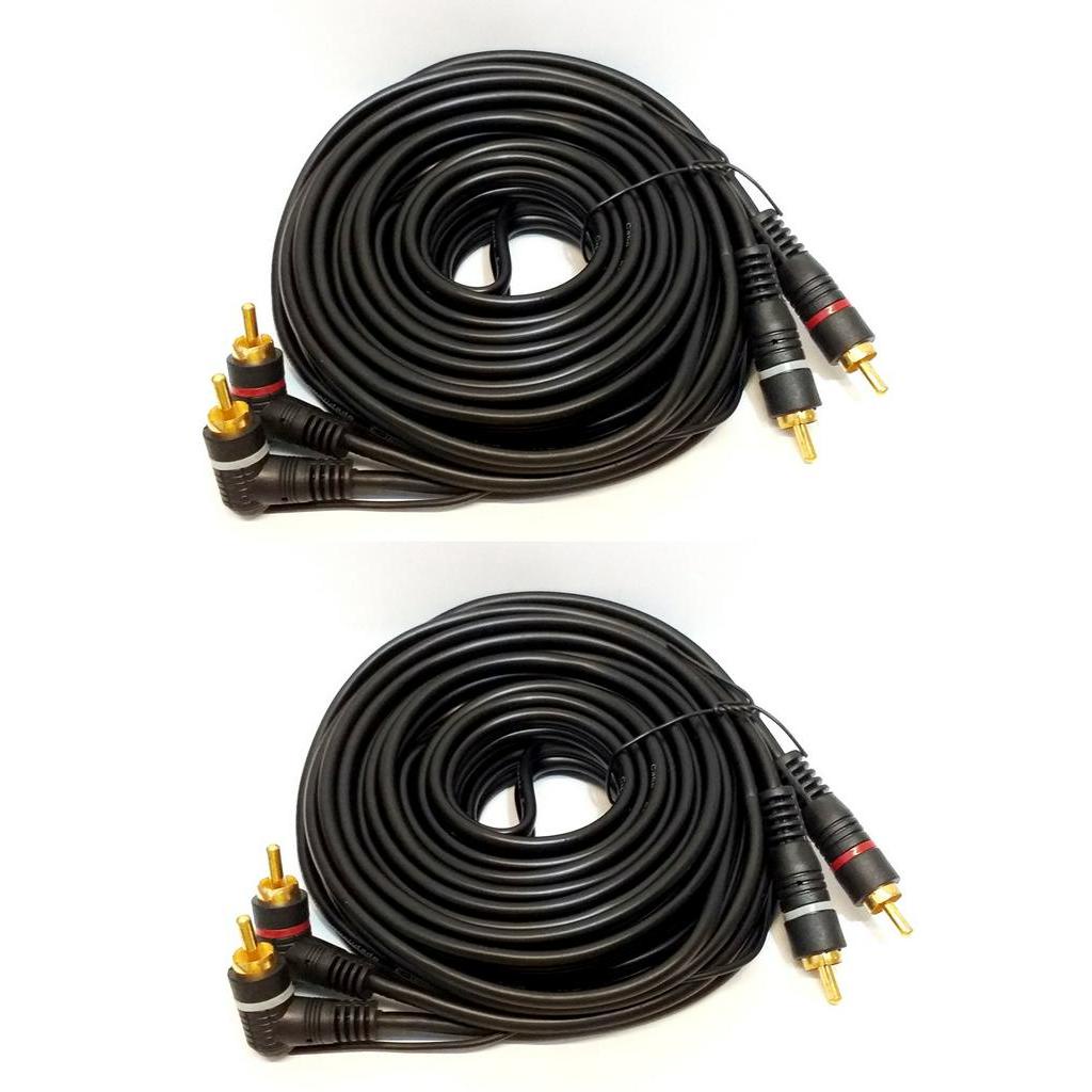 Kit 2 Cabos RCA 5 Metros Banhado para Módulo Amplificador