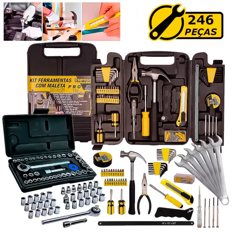 Kit Jogo Ferramentas 246 Pçs Semiprofissional Mal