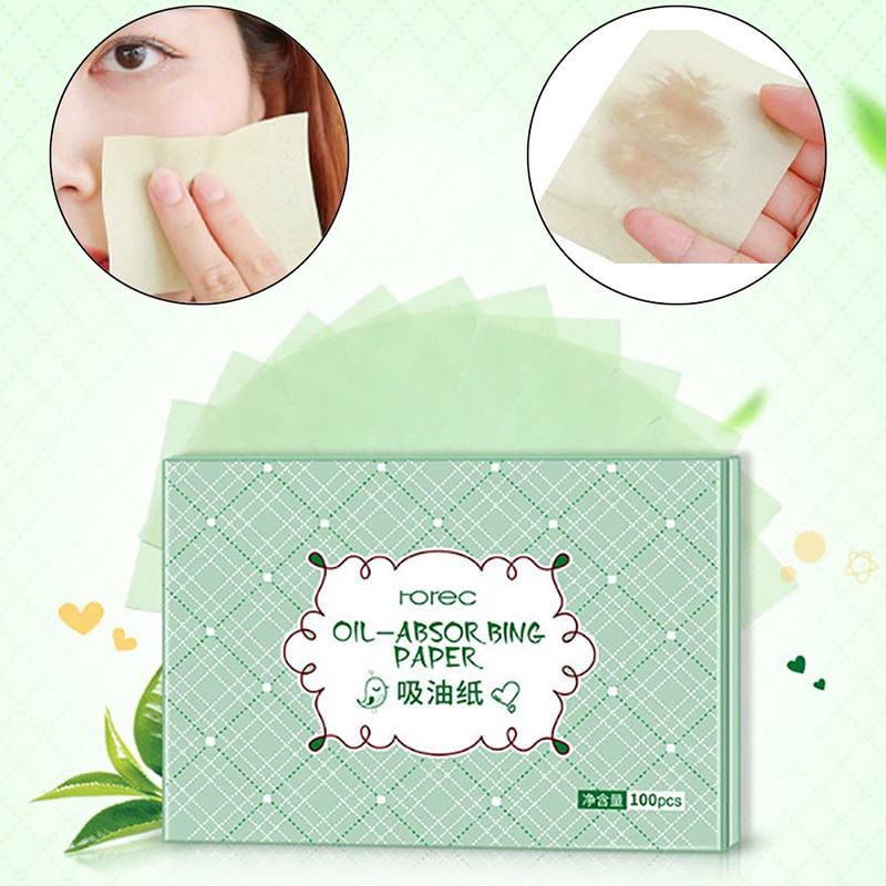 100pçs Papéis Para Controle De Oleosidade Facial / Lençóis / Absorção De Rosto