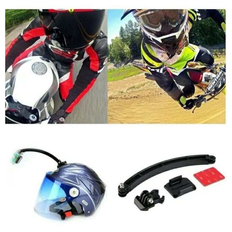 Acessório Gopro Haste Extensor Go Pro Curvo Capacete