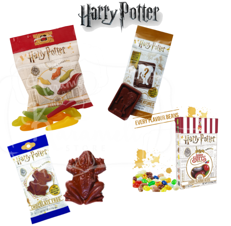 Kit Quarteto Harry Potter – Frog Chocolate + Feijõezinhos + Creatures +  Slugs – USA