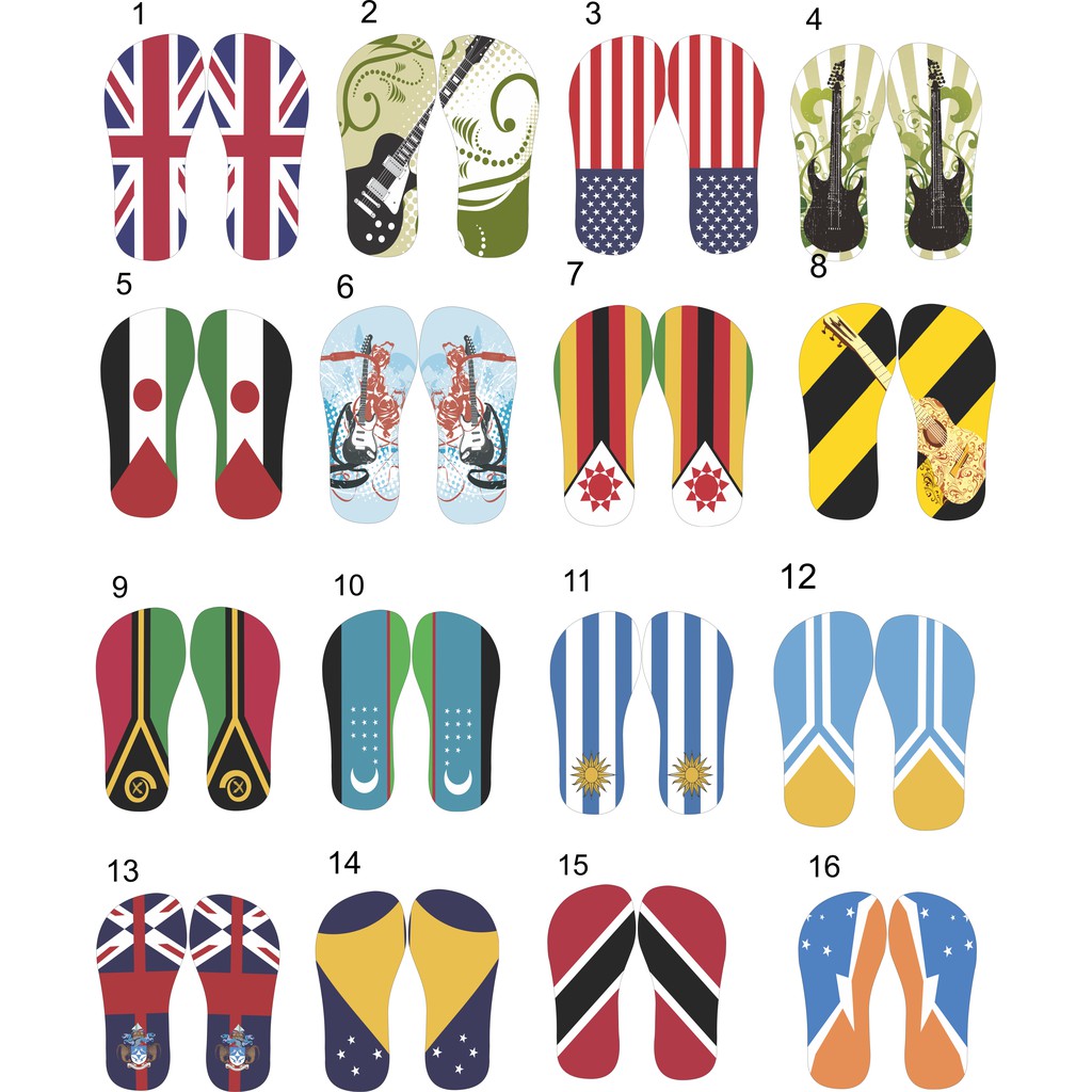 15 Estampas De Chinelos Impressas Unisex