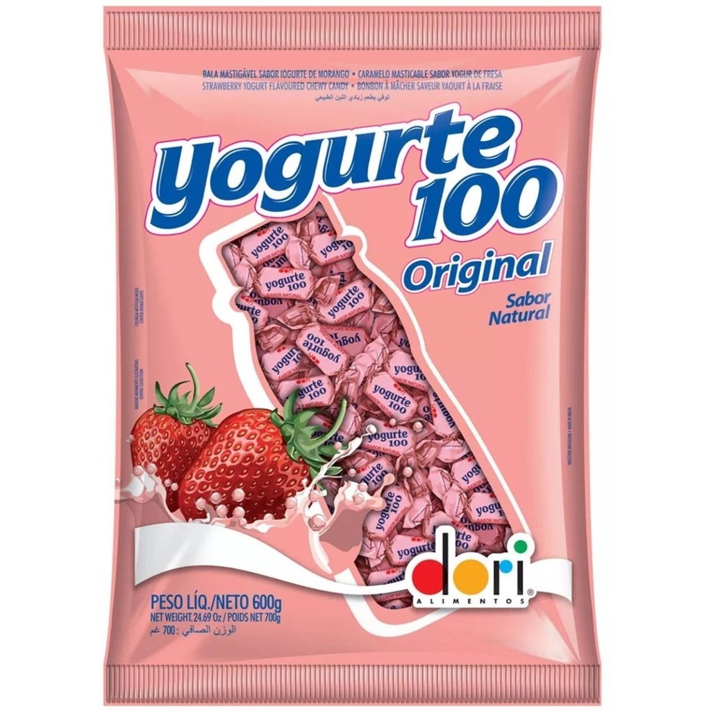 Balas Mastigáveis Yogurte 100 Original 500g Dori