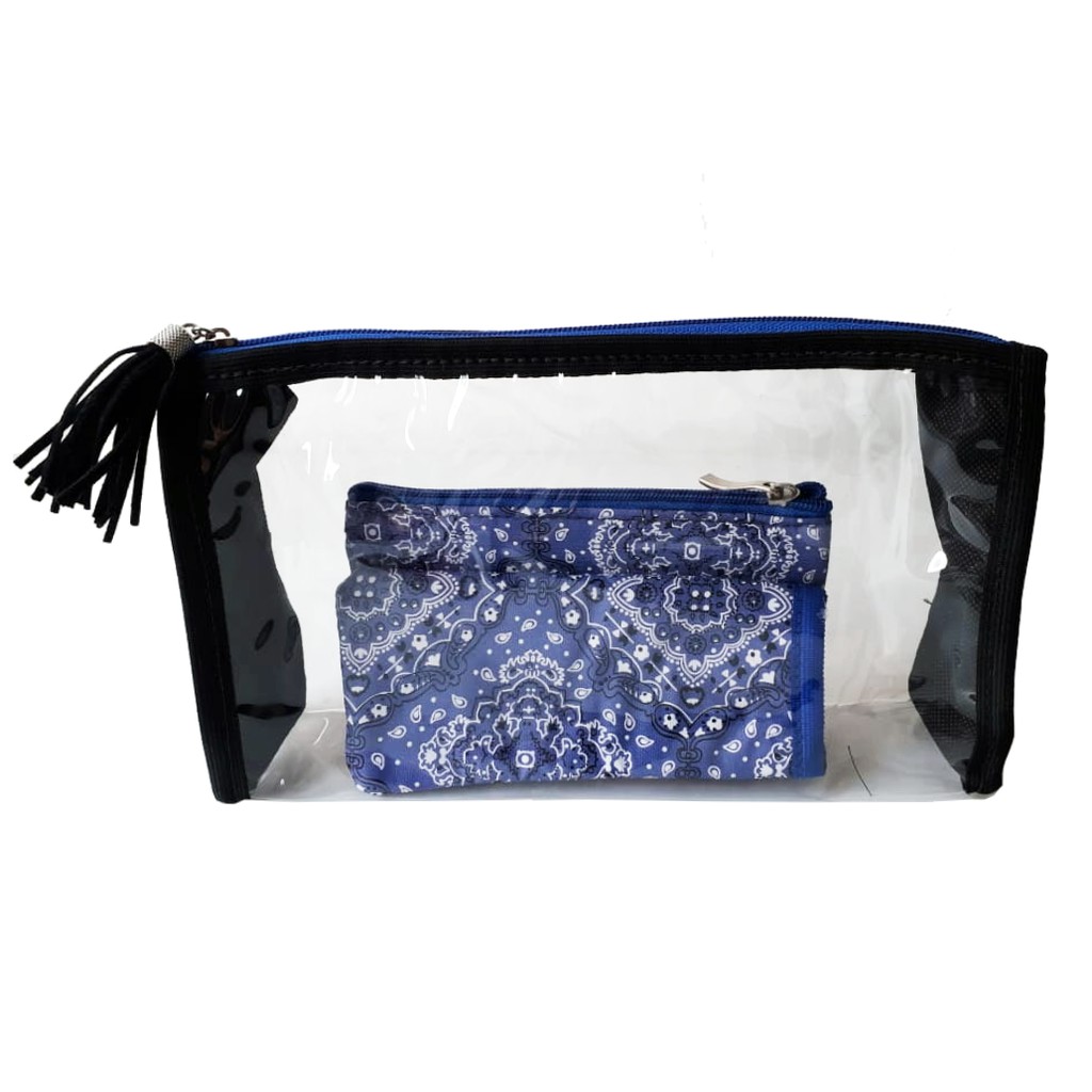 Necessaire Porta Maquiagem Transparente N041gg + Brinde