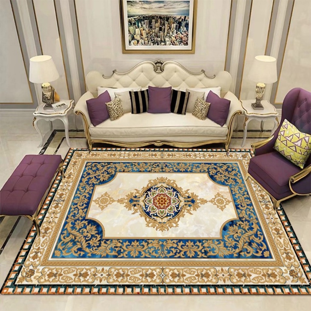 Tapete sala quarto estampado 3D veludo indiano 100X145cm