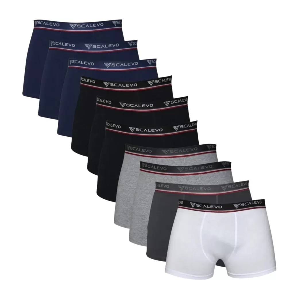 Kit 10 Cuecas Boxer Box Algodão Masculino Scalevo Lançamento