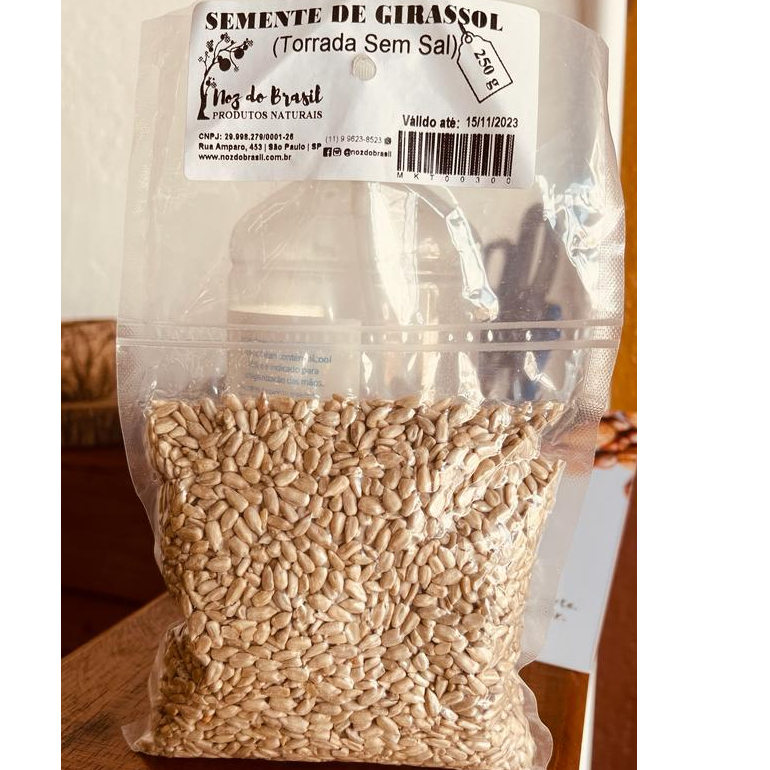 Semente de Girassol Torrada sem Sal – 250 g (Noz do Brasil)