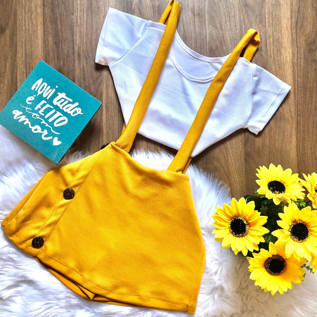 Jardineira tumbler + cropped (PERFEITA,) salopete crepe dior