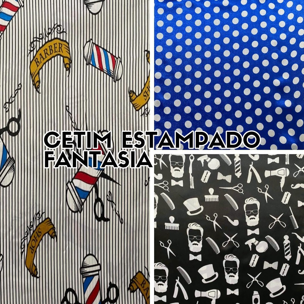 15 Metros Tecido Cetim Estampado Fantasia Cetim de Carnaval (15m x 1,50m)