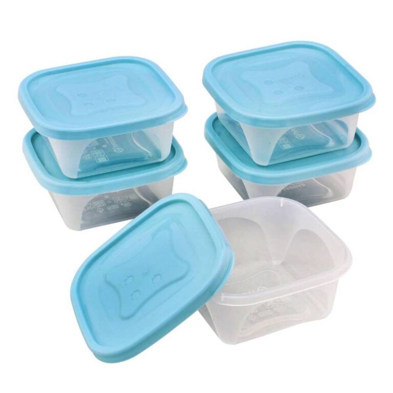 Kit 5 Potes Plásticos Quadrados 230ml com Tampa I