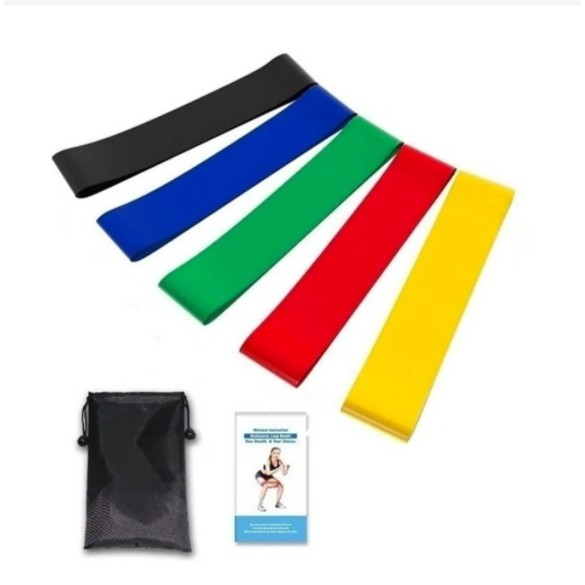 Kit 5 Faixas Elasticas Thera Band Com 5 Niveis Fis
