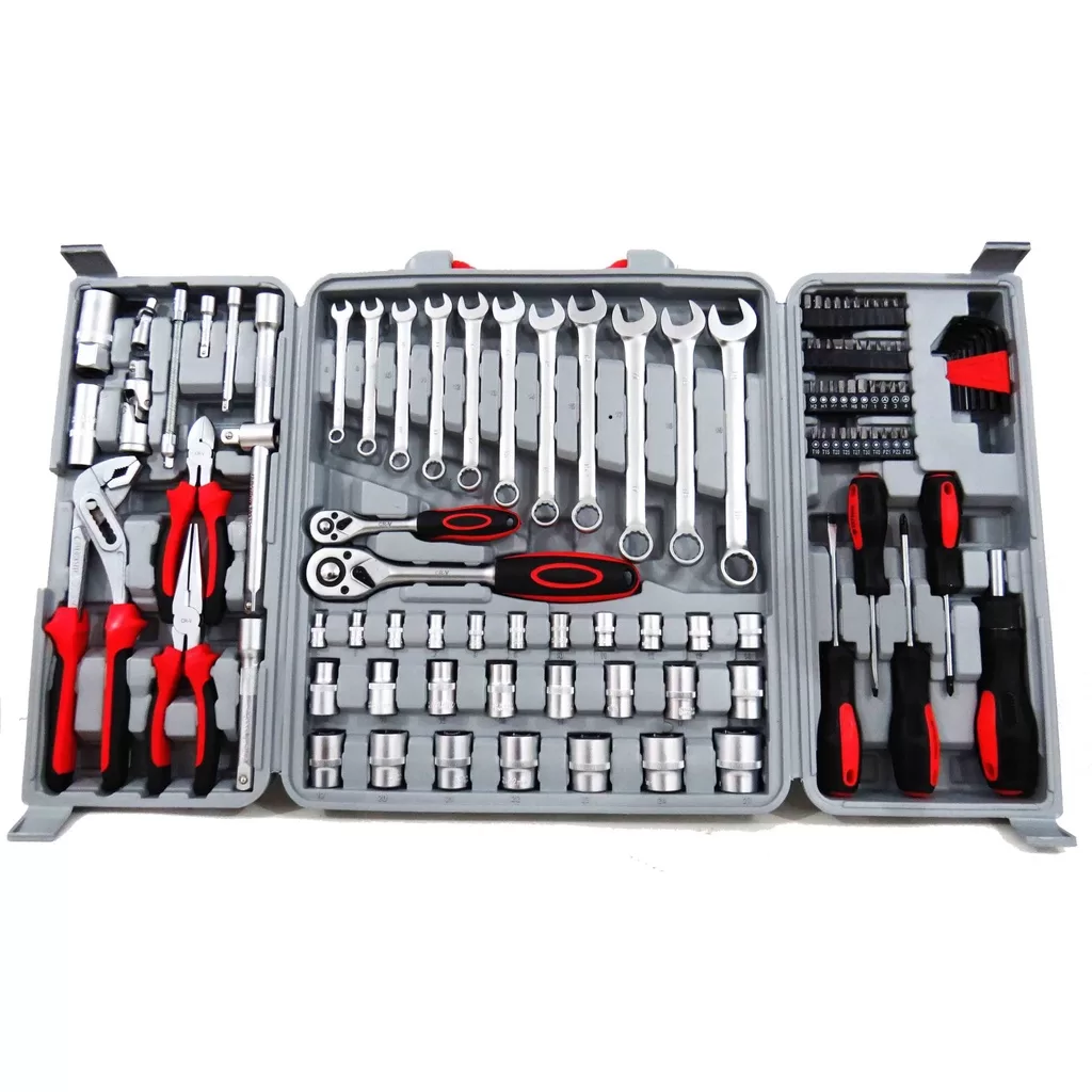 Maleta Mala de Ferramentas Kit Jogo Soquetes 110 Completo Peças Profissional Eda