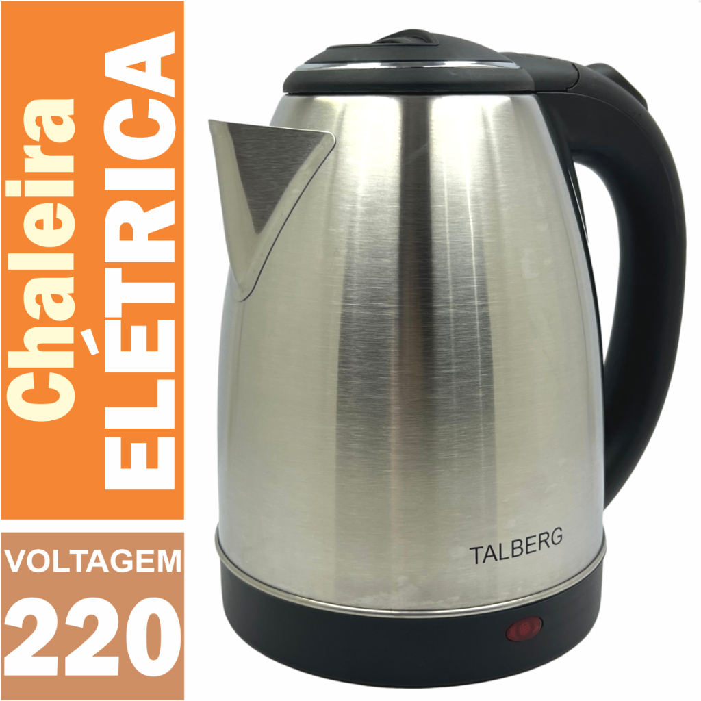 Chaleira Elétrica Aço Inox Jarra Bule1,8 Litros Jarro Elétrico 1500w Potência 220v