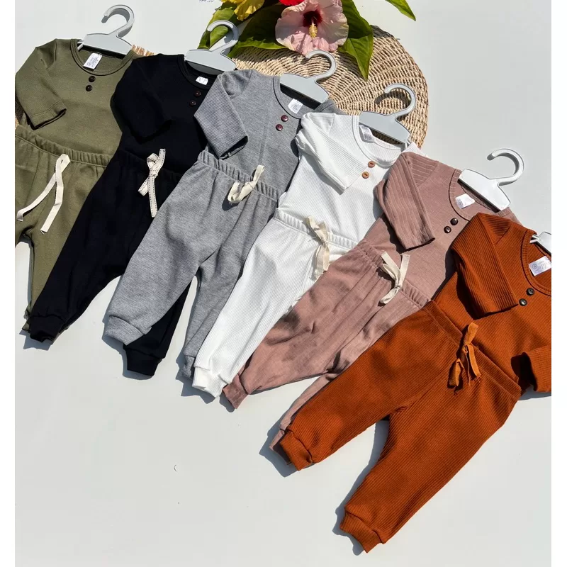 Kit 4 Peças – Body e Calça Bebe Menina Menino Manga longa Unissex Confortavel Infantil Kids