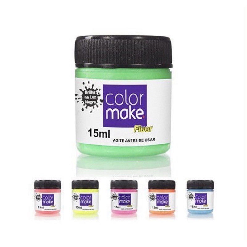 Tinta facial flúor 15ml Colormake – neon/balada/eventos/Halloween/Maquiagem Artistica