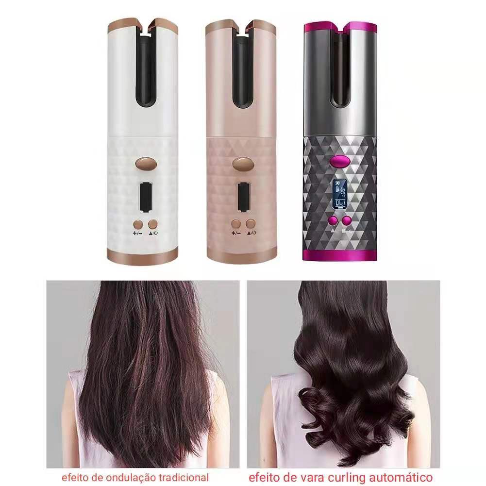 Modelador de Cachos Finalizador Cabelo Automático Sem fio portátil USB profissional