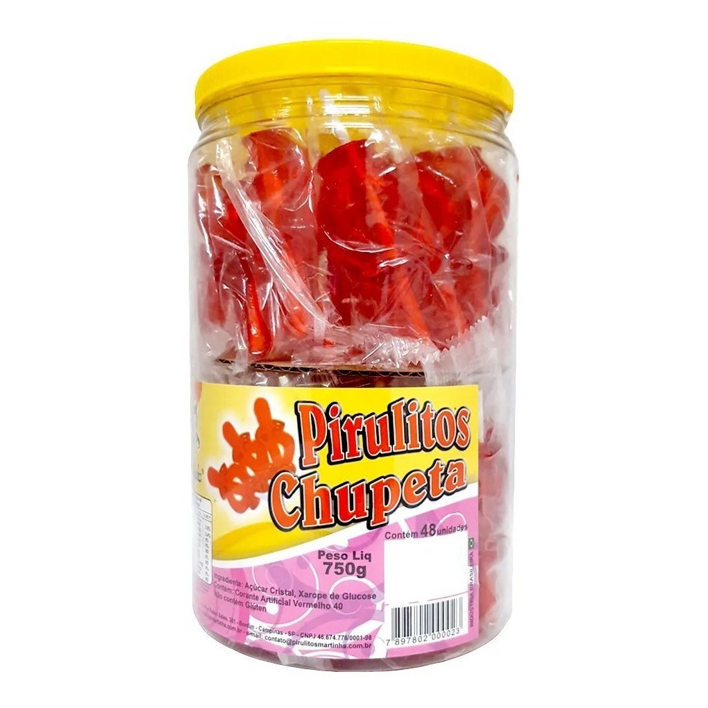 Pirulito Chupeta C/40 Unidades Pote 620gr – Martinha