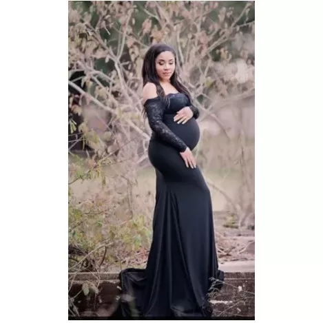 Vestido Gestante, Renda, Para Fotografia  012