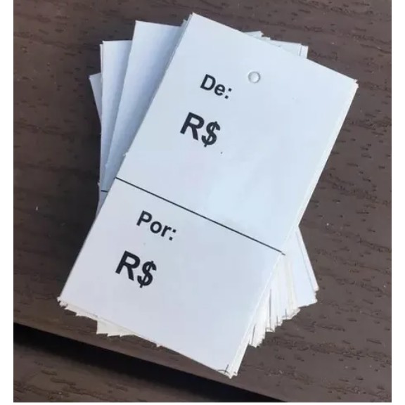 50 Tag Promocionais De:/Por:.em cartão Duplex Pla