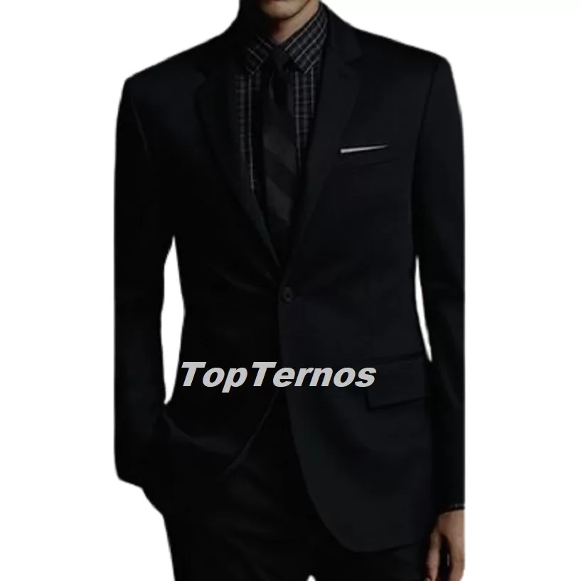 Terno masculino Preto-Dois Botões- Corte Italiano+Colete