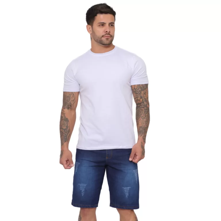 1 Bermuda Jeans Masculina Slim C/ lycra  PREMIUM T