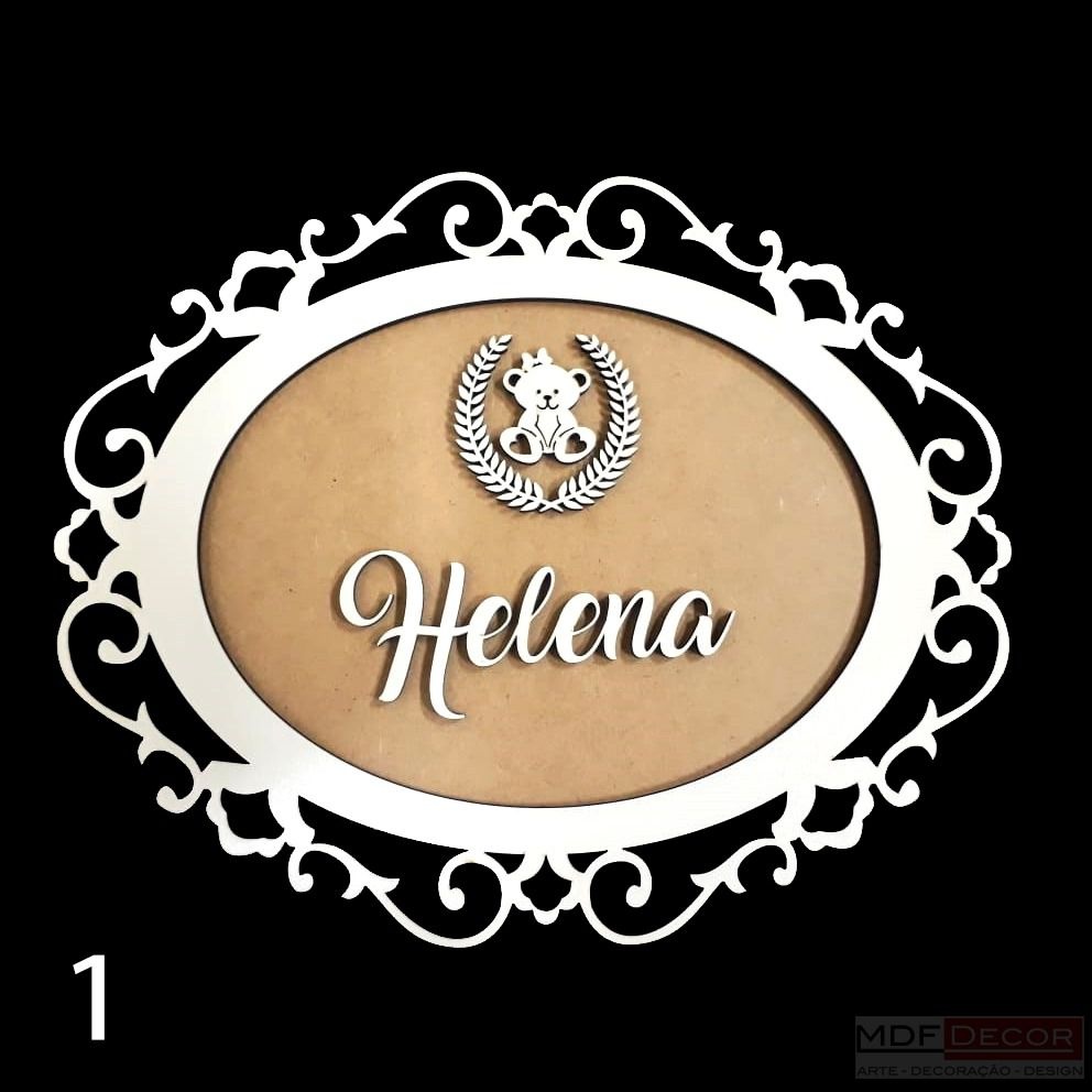 Quadro Porta Maternidade Enfeite – Bebe – Nome Personalizado Mdf – MODELO 1
