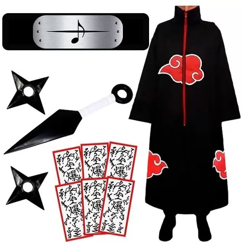 Kit Orochimaru Manto Akatsuki Bandana Kunai Shurik