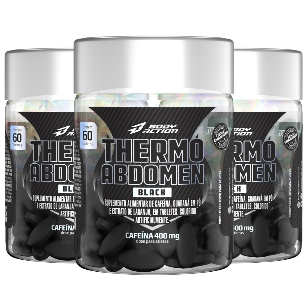 3x Thermo Abdomen Black 60 Comp Bodyaction
