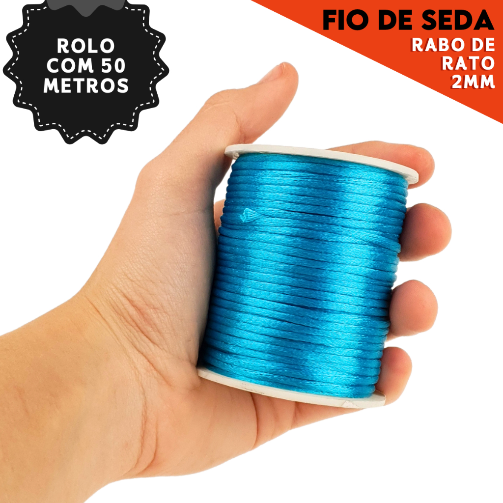 Fio de Seda – 02 – Rolo com 50 Metros – Várias Cores VERDE ESMERALDA – 349