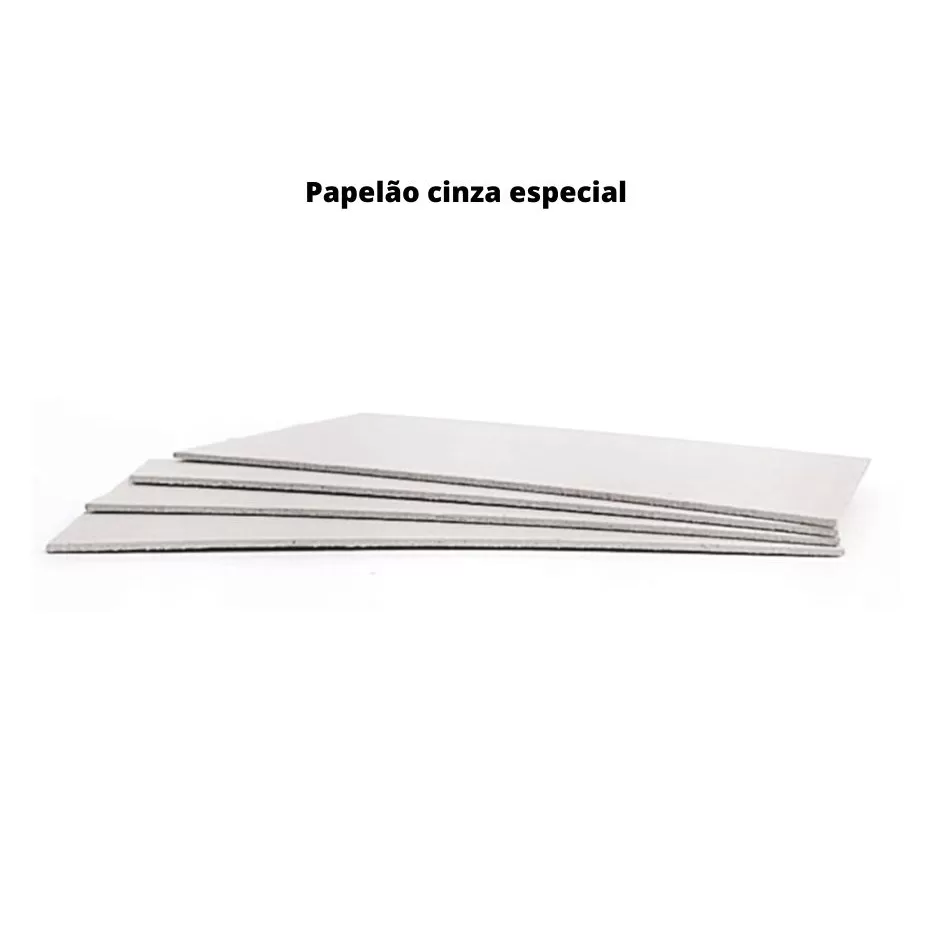10 Placas de Papelão cinza 26 x 26cm c/ Espessura 1.9mm