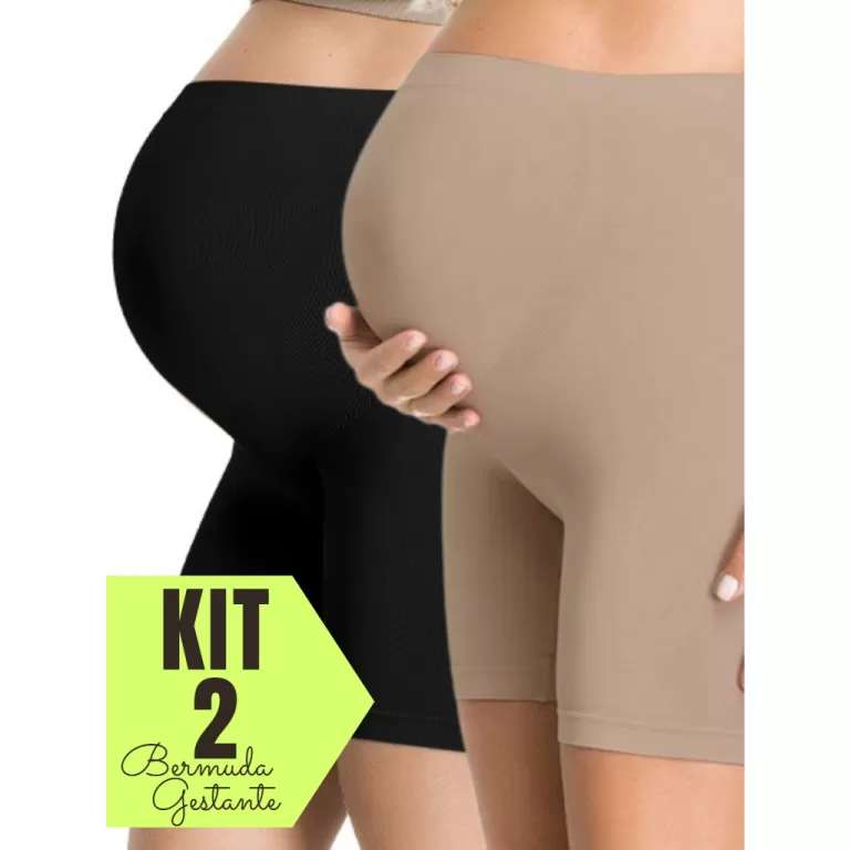 Kit 2 Unidades: Bermuda Gestante Sustentável Evit