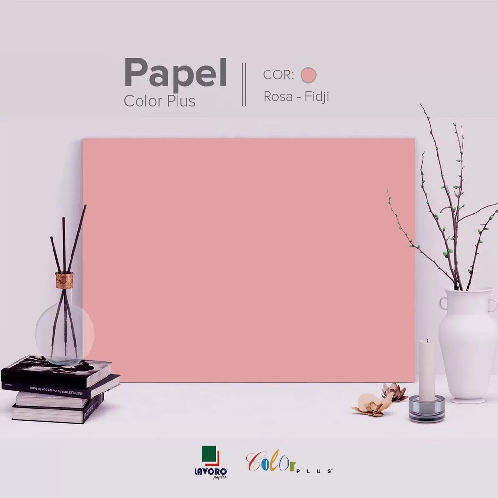 Papel Color Plus 180g 30,5×30,5 – Rosa Chá (Fidji) – 30 Folhas