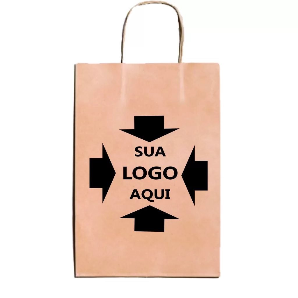 sacos Sacolas De Papel craft   – kraft 30x40x13 50 unidades personalizsada presentes – festas – loja
