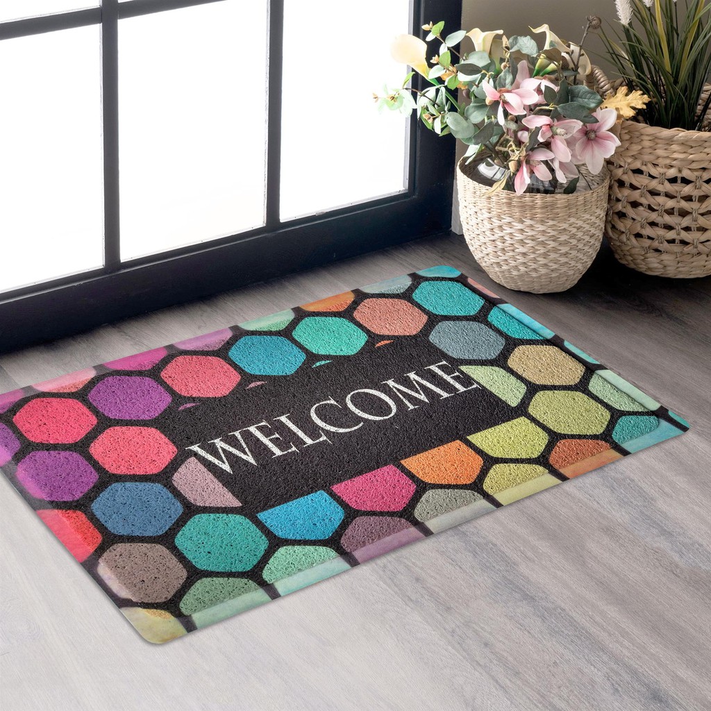 Capacho Para Porta 45X70cm PVC Antiderrapante Estampas Variadas