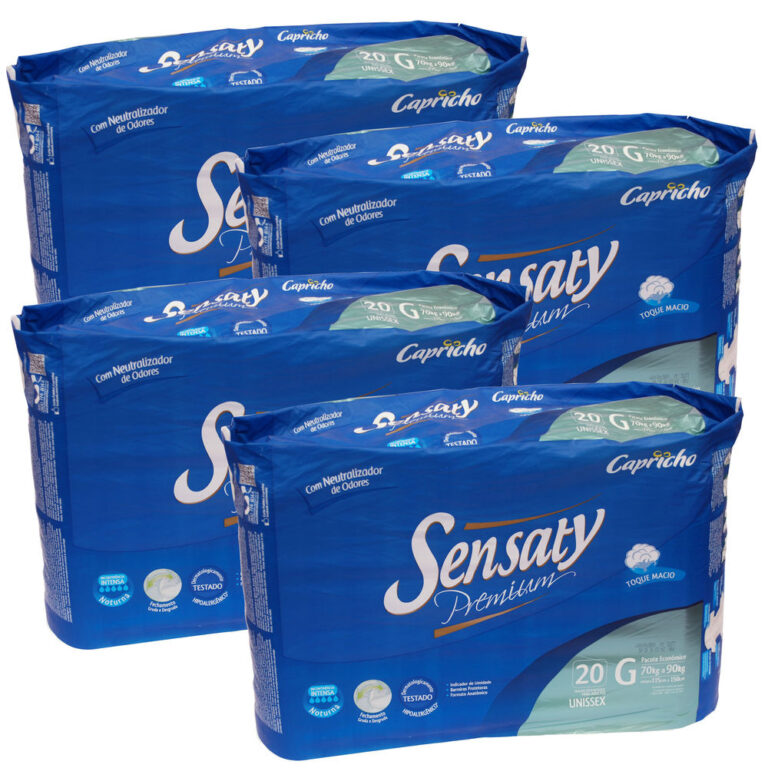 KIT 4 FRALDA GERIATRICA SENSATY G / 20 – 80 