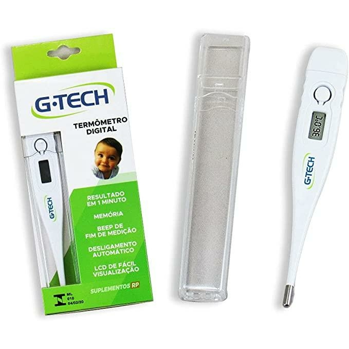 TERMOMETRO CLINICO G-TECH DIGITAL PONTA RIGIDA 