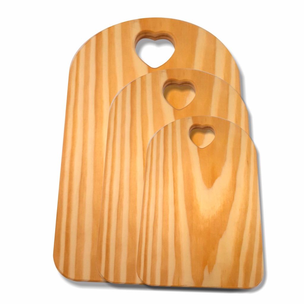 Tábua Madeira Servir e Decoração Coração